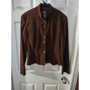 Brown Women's Button-Front Jacket - Jones New York